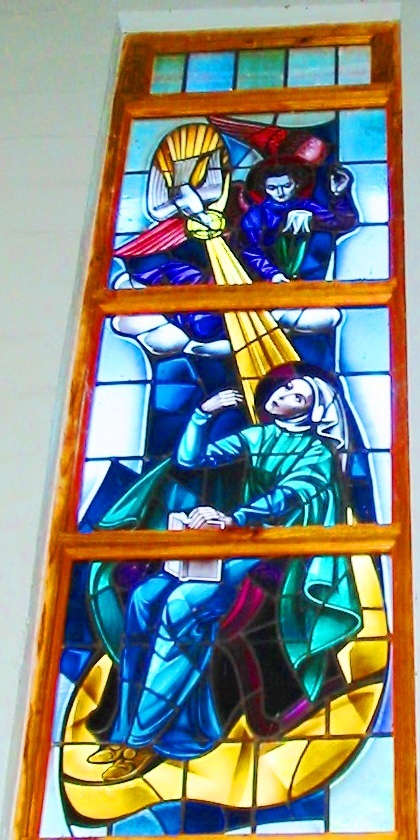The Annunciation window in Fatima church