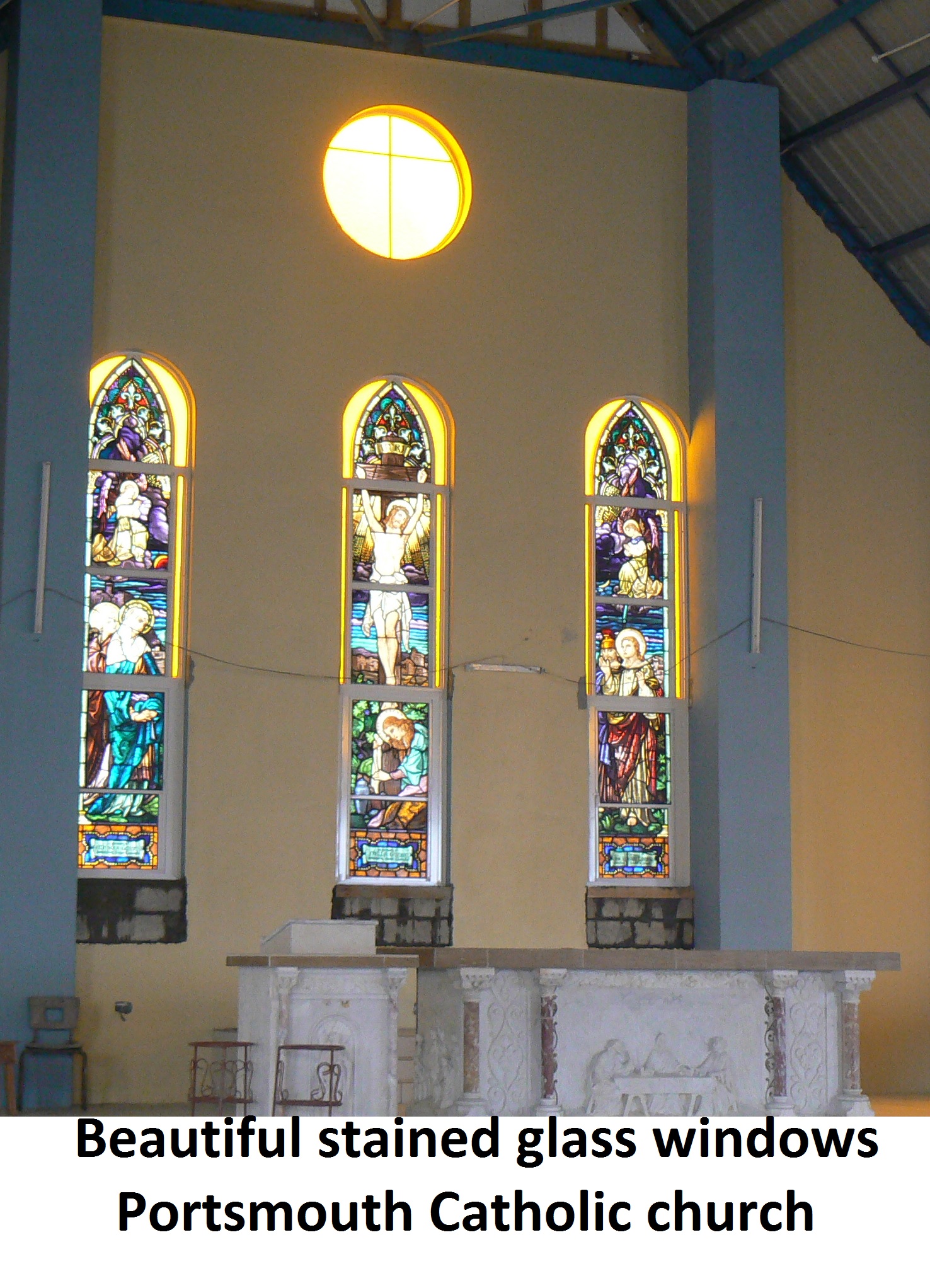 beautiful stained glass windows PTH church